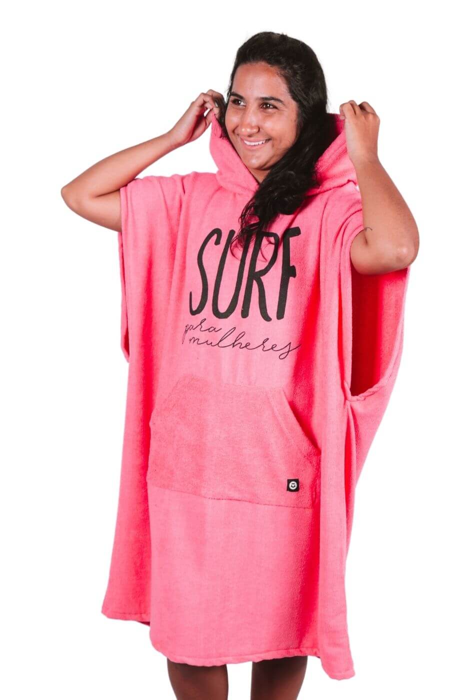 Poncho atoalhado de surf para mulheres rosa | Roupão de surfista